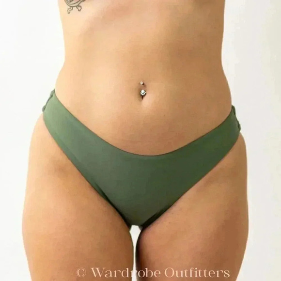 Green Cheeky V Bikini Rave Bottoms - Picture 2 of 8